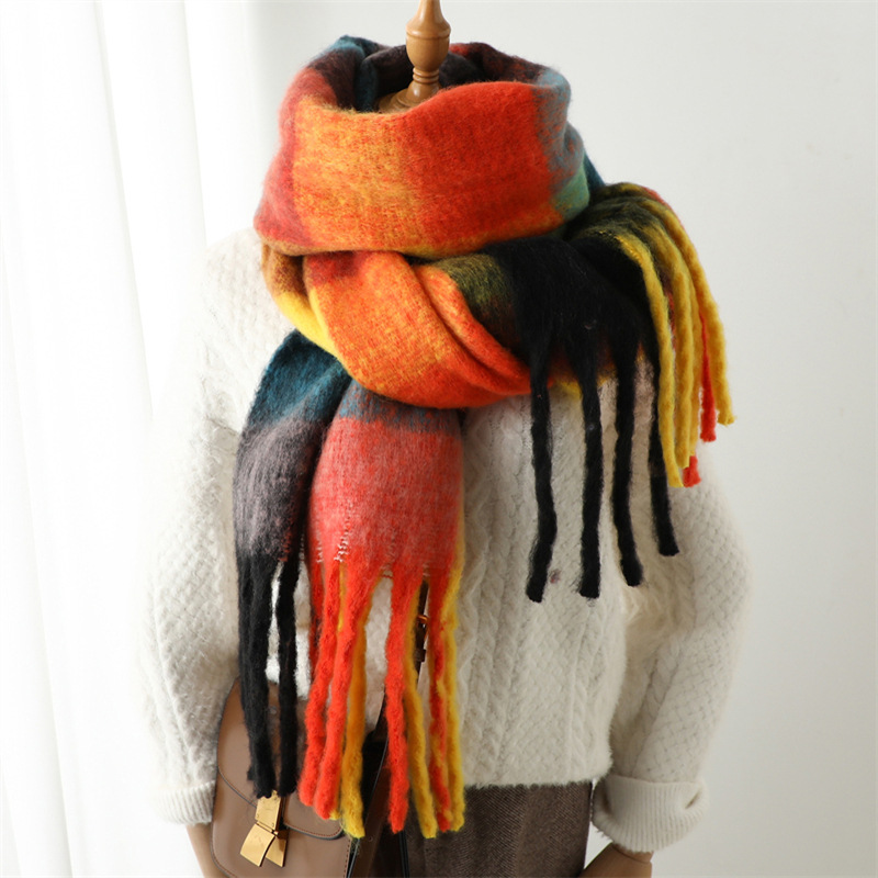 New Autumn Winter Grid Scarf W - đánh giá và giá Wool Scarf Men