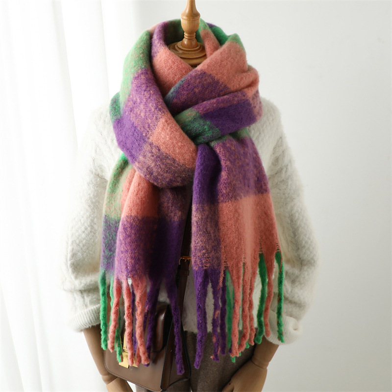 New Autumn Winter Grid Scarf W - đánh giá và giá Wool Scarf Men
